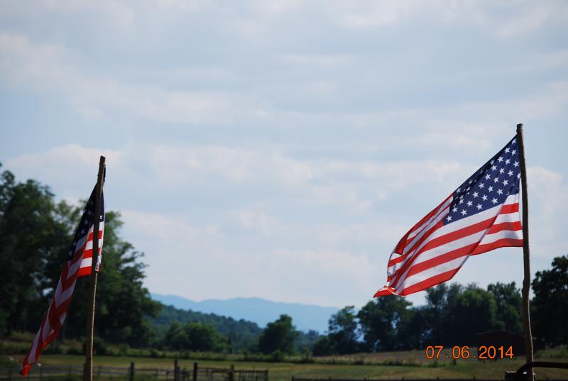 flags and mountains